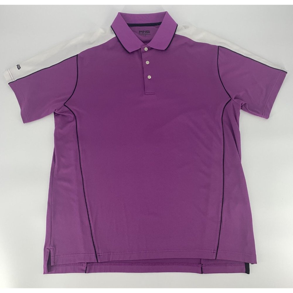 Men's Ping Performance Golf Short‎ Sleeve Polo Shirt Purple L